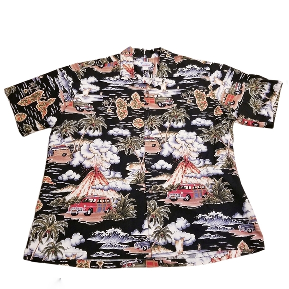 Hawaii Other - HAWAII Beach Tropical Volcano Print Shirt